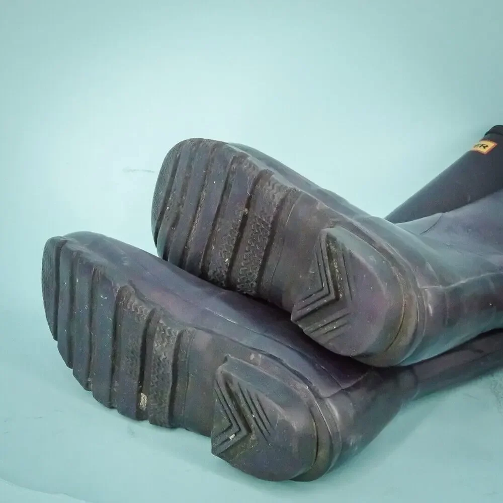 Hunter Shoe Size 7 Purple Original Tall Pull On Waterproof Rain Winter Boots